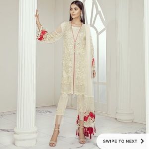 🆕Pakistani Designer Flossie Chiffon Formal white
